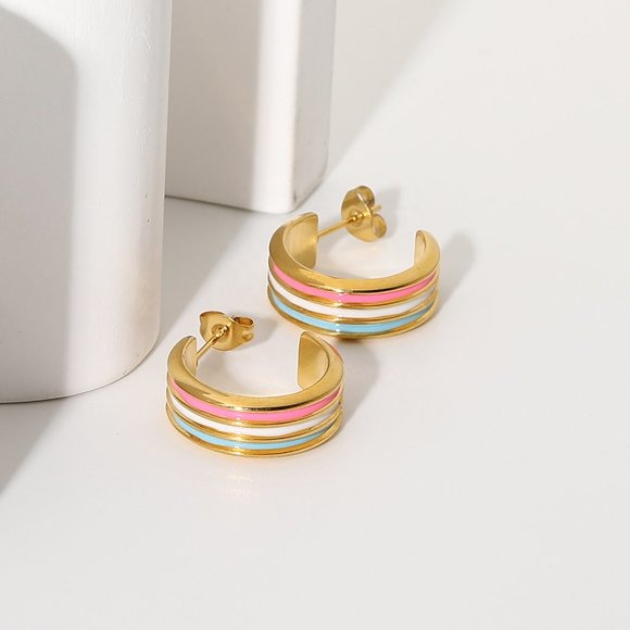 Ella Cotton Candy Hoops - Picture 2 of 8